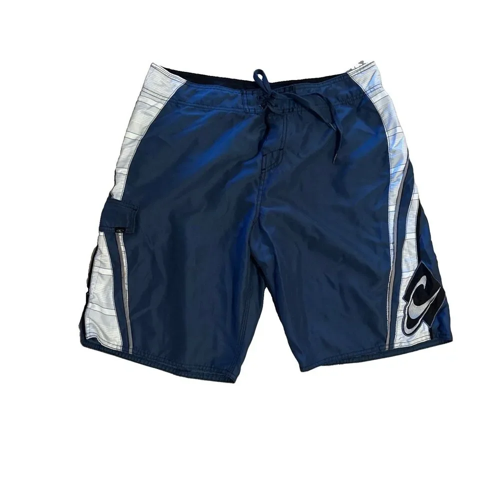 Vintage O'Neill Men's Board Shorts Swim Trunks Blue Y2K Surf Size 36